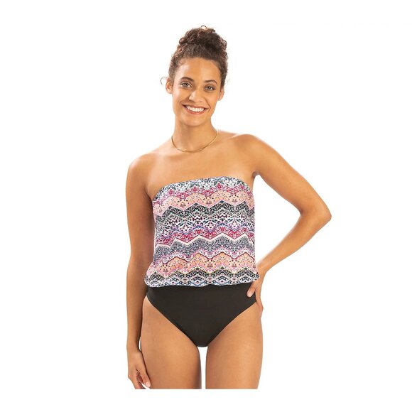 Dolphin Aquashape Blouson Strapless One Piece Swimsuit In Awestruck 12 - Picture 3 of 5